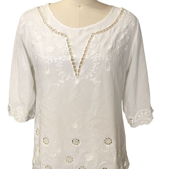 Solitaire Y2K 2000s Lace Top Size M White Romantic Victorian Cottage Whimsygoth - Picture 2 of 8